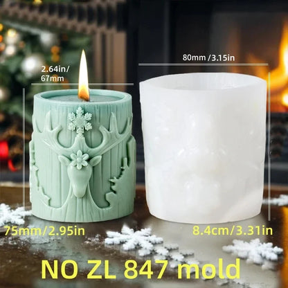 2025 Christmas House Fragrance Candle Silicone Mold Santa Claus Santa Claus Knocking On Door Giving Gifts Resin Plaster Molds