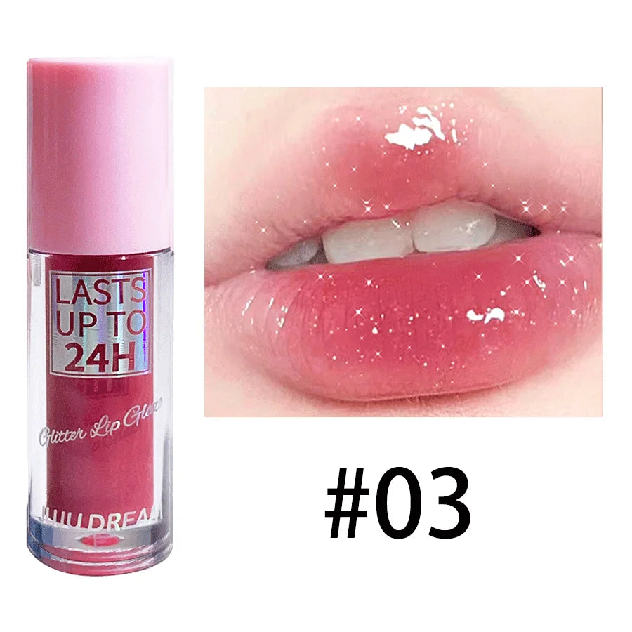 Flowing light Glitter Lip Glaze Long Lasting Lip Gloss Waterproof Liquid Lipstick Makeup Lip Oil Lip Tint Moisturizing - Kimlud