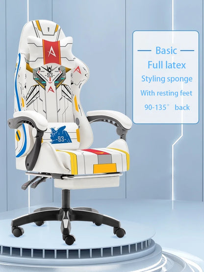 2026 New Gaming Chair LED Light Office Home Computer Chair Lift Swivel Reclining Boss Chair PRO Mode with Footrest