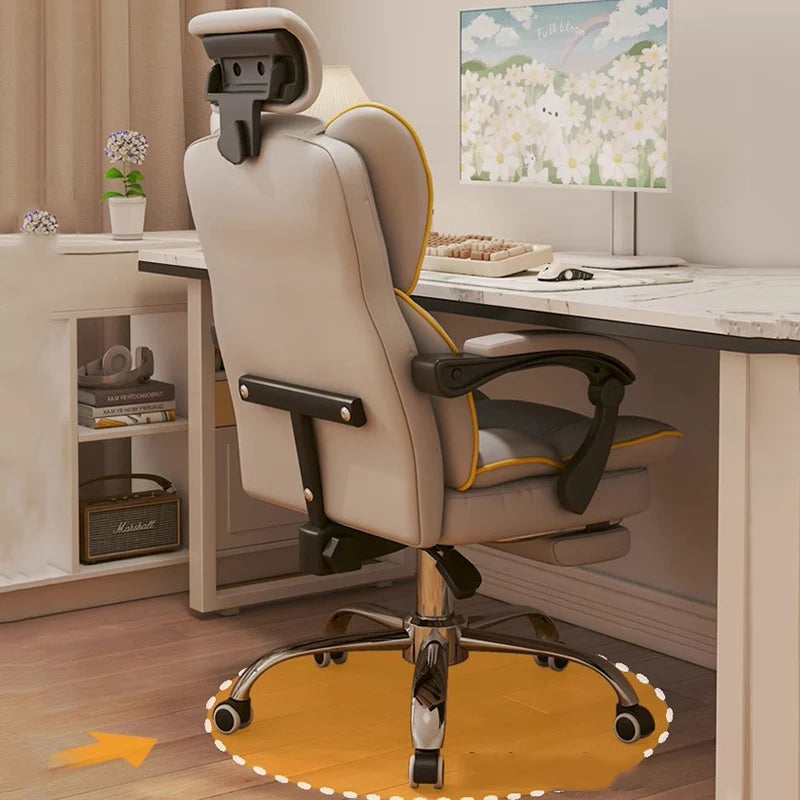 Rolling Wheels Office Chair Cheap Lightweight Footrest Reading Backrest Luxury Office Chair Ergonomic Taburete Salon...