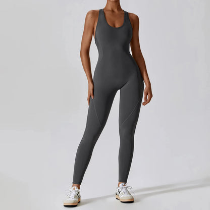 Gym Tracksuit Jumpsuit Sports Overalls for Women Sexy Workout Set Fitness Bodysuit Romper Sportswear Women One-Piece Yoga Suit - Kimlud