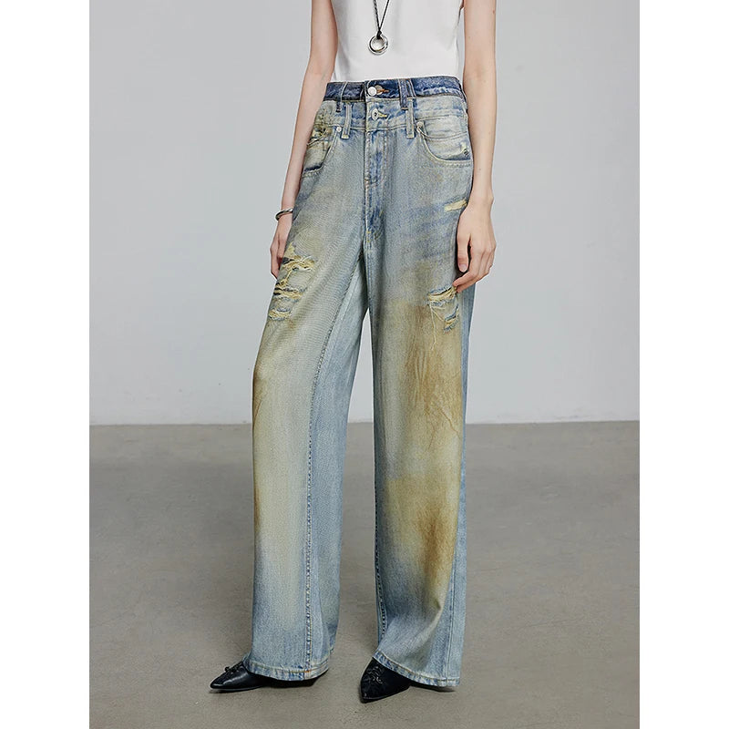 TOYOUTH Women Denim Jean 2025 Spring New Long Pants 8518053 | Kimlud Office Luxury Pants