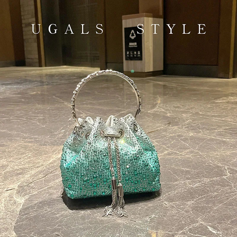Rhinestone Bag Evening Clutch Bag Purses And Handbag Luxury Designer Shoulder Bag Shiny Crystal Clutch Purse Bucket Bag...
