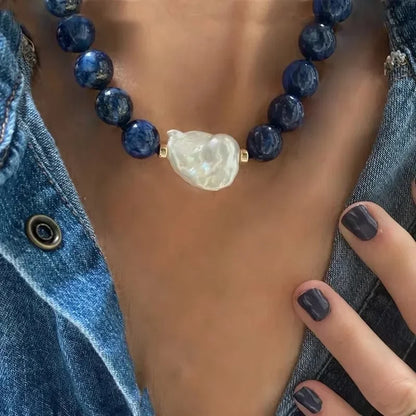 freshwater pearl chunky Stone Beads Turquoise queen Coin Pendant Choker Necklace For Women Girls Party Wedding Handmade Jewelry