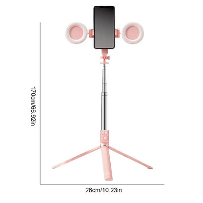 6 In 1 Selfie Stick Tripod Portable 67Inch Height Tripod Stick With Wireless Remote Cell Phone Holder Travel Phone