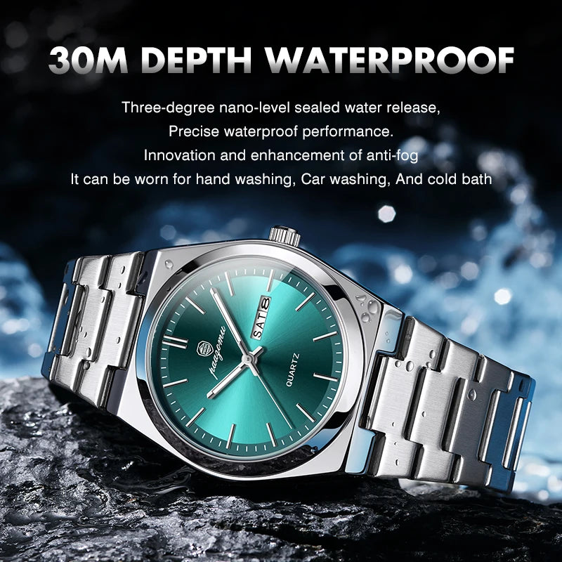 PAAZOMU Elegant Watch For Women Waterproof Luminous Date Week Ladies Watches Quartz Stainless Steel Woman's Fashion Wristwatch