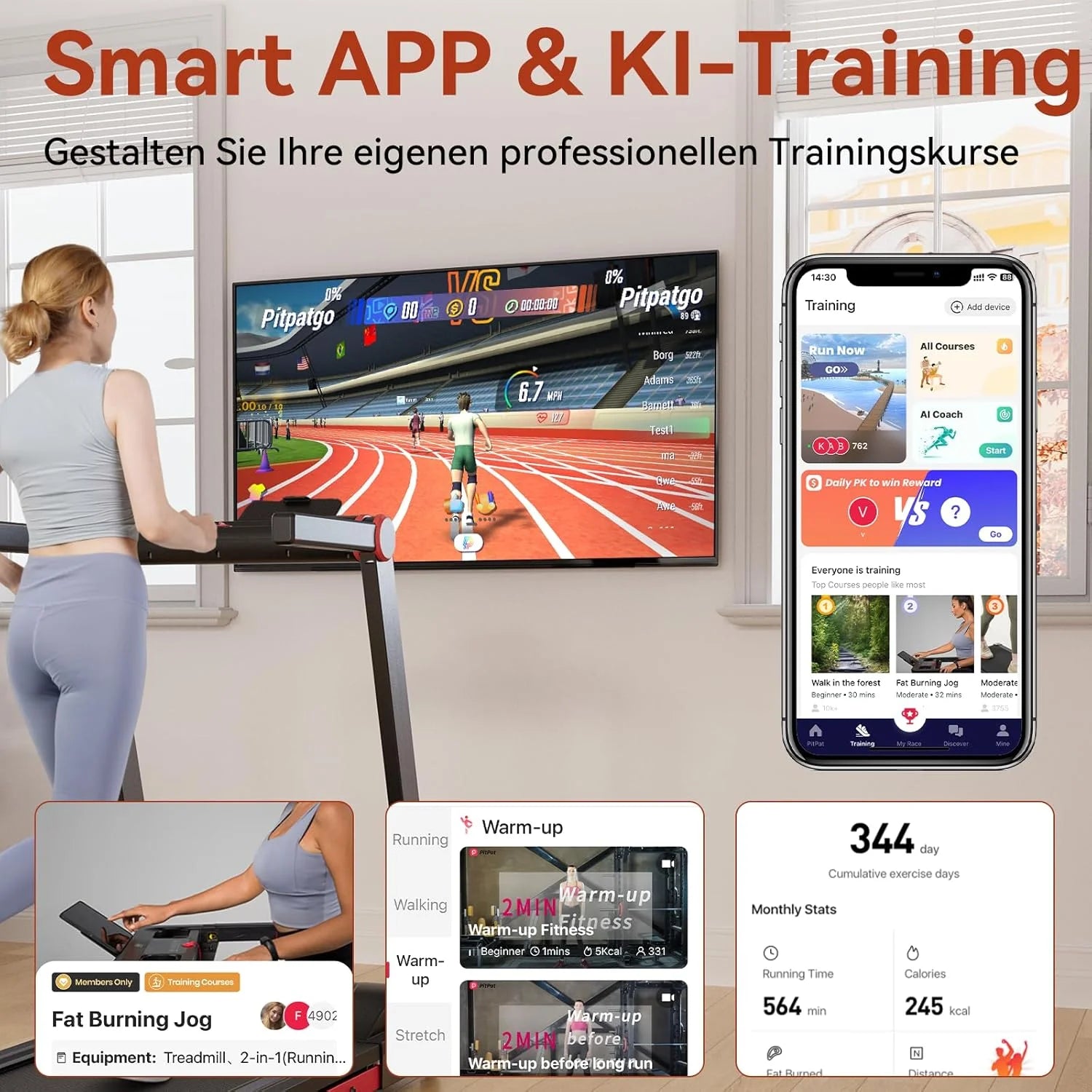 3.5HP Foldable Treadmill 350lbs Adjustable 6% Incline Walkingpad for Home/Office LCD APP Data Treadmills 10MPH Exercise Machine - Kimlud