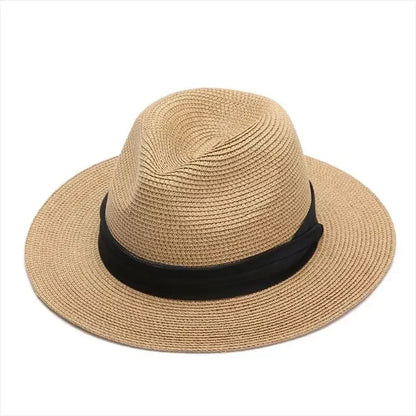 XL Big Head 63CM Summer Beach Woven Sun Hats Men Women Plus Size Jazz UV UPF 50+ Sun Protection Travel Panaman Straw...