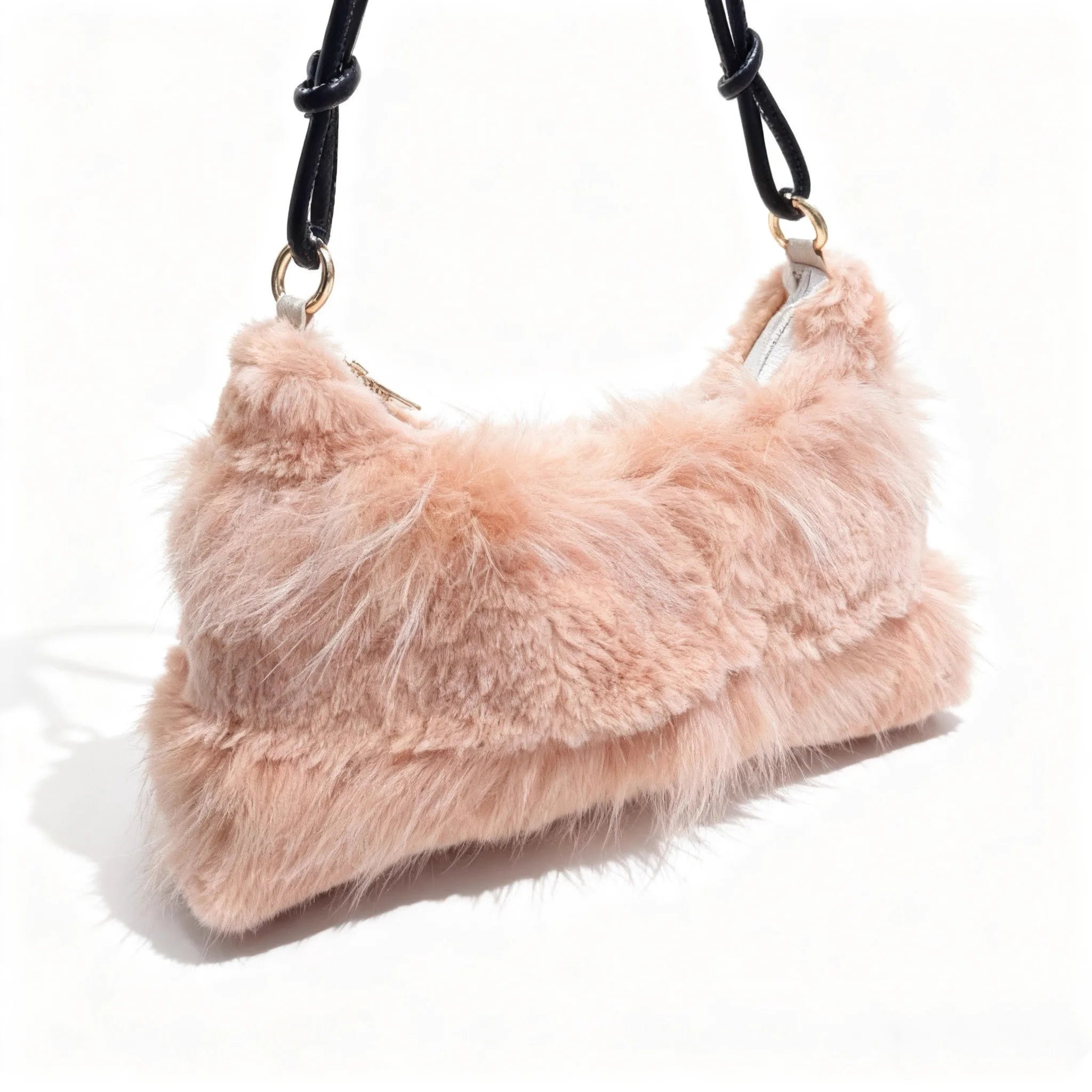 Winter Fox Fur Bag Women's  Bag Fashion  Handbag Ladies Bags Purses Women Shoulder Bag Real Silver Fox Fur Messenger Bags