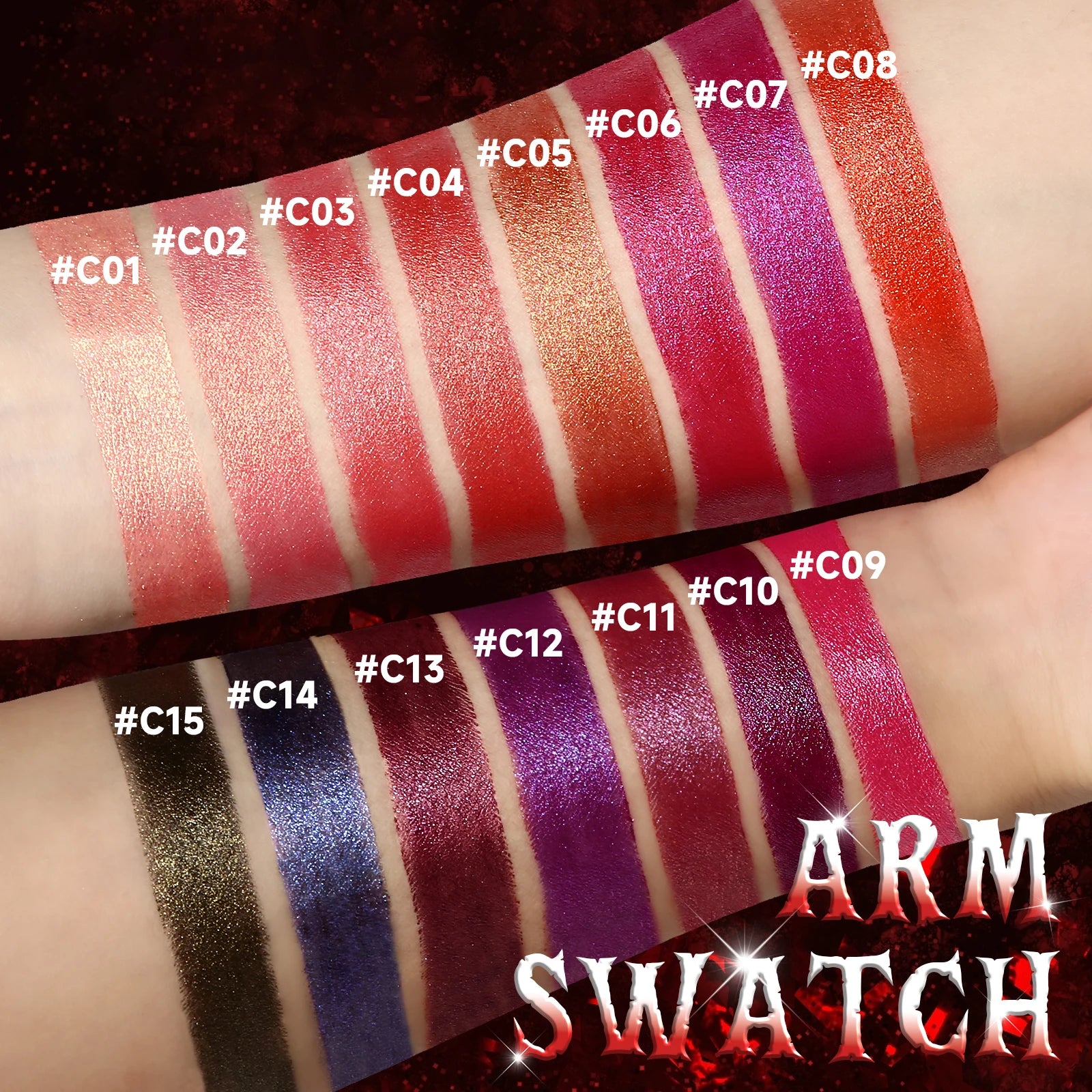 Diamond Pink Lipstick Metallic Glitter Lipstick Waterproof Shiny Pearlescent Dark Blue Red Matte Lip Gloss Halloween Lips Makeup