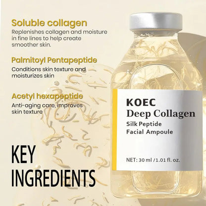 KOEC Deep Collagen Silk Peptide Ampoule 30ml - Korean Anti-Aging, Intensive Lifting, Skin Tightening Firming Serum