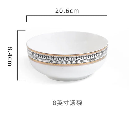 European Ceramic Steak Plates Household Tableware Golden Bead Ceramic Plates Western Food Plate Banquet Dessert Plates Kitchen