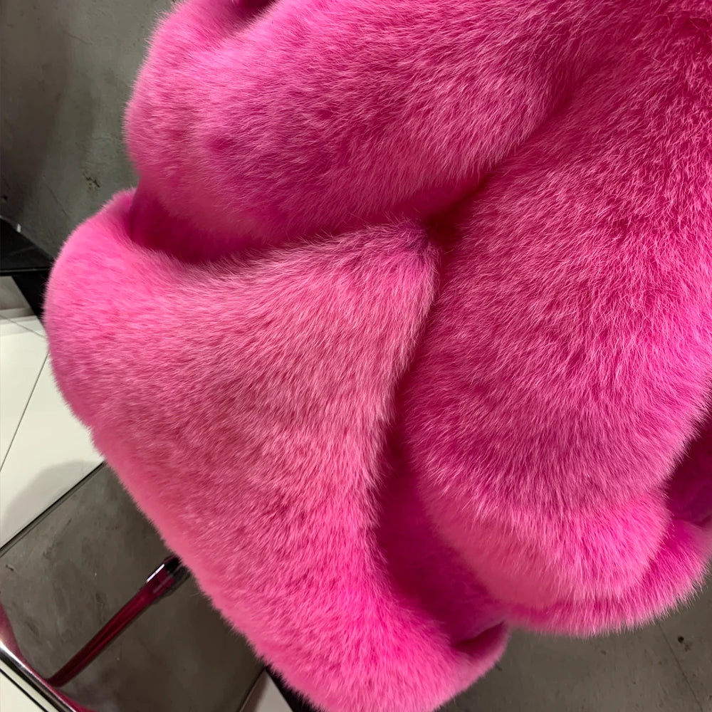 #2024 New Fur Coats Women Real Fox Fur Coat Long Sleeve Luxury Natural Fox Cloth Turn Down Collar 2023052