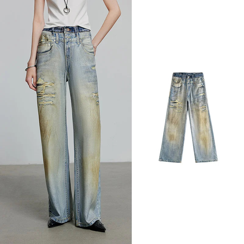 TOYOUTH Women Denim Jean 2025 Spring New Long Pants 8518053 | Kimlud Office Luxury Pants