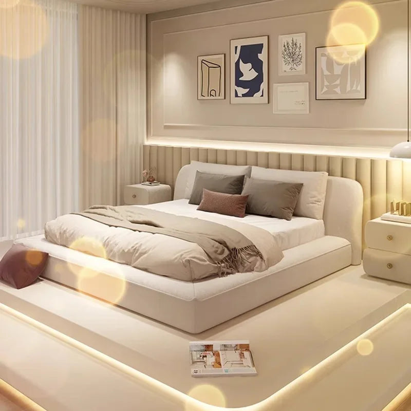 Queen Size Marriage Bed Modern Minimalist Multifunctional Bedroom Bed Storage Space Camas De Casal De Luxo Home...