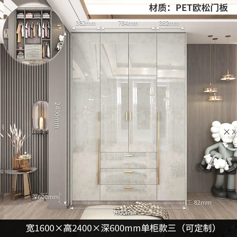 Support Storage Wardrobes Glass Door Shelves Organizers Luxury Wardrobe Bedroom Storage ClothesCupboard Armoires home Furniture - Kimlud