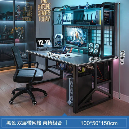 Home Office Table For Pc Gaming Desk Simple Desktop Computer Desks With Bookshelf Furniture Creative Reading Desk Gamer Table X