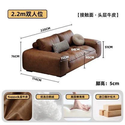 Leather Living Room Sofa Luxury Sectional Modern Design Sofa Apartment Interior Salon Canape De Luxe Moderne Room Decor - Kimlud