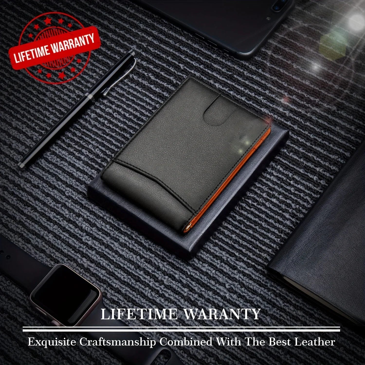 Men Wallet PU Leather Money Credit Card Clip Mini RFID Blocking Leather Mens Thin Wallet Card Holder Bag