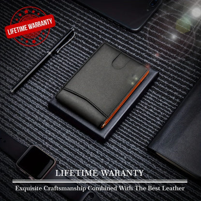 Men Wallet PU Leather Money Credit Card Clip Mini RFID Blocking Leather Mens Thin Wallet Card Holder Bag