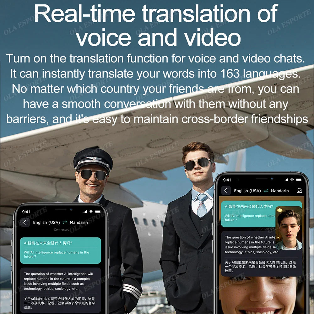 For Xiaomi Smart Glasses AI Intelligent Translation Wireless Bluetooth Real-time Simultaneous Interpretation Headset Sunglasses