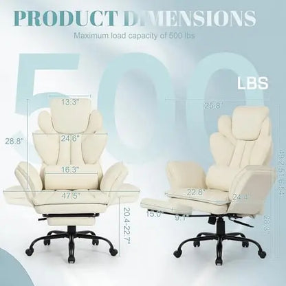 Flip Armrests Criss Cross Office Chair, Reclining Office Chair with Foot Rest, Adjustable Headrest, Massage Waist |...