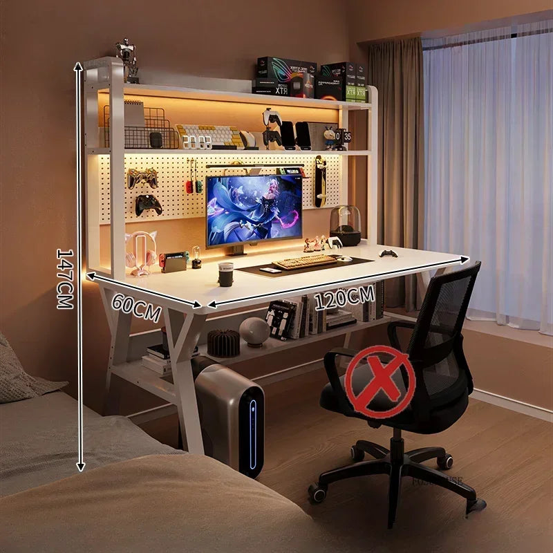 Nordic Desktop Computer Desks for Student Gaming Tables Bookshelf Integrated Creative Office Furniture Home Bedroom Study Desk - Kimlud