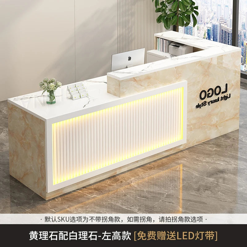 Simple Salon Luxury Reception Desk Decorations Custom Reception Desk Beauty Mostrador Recepción Commercial Office...