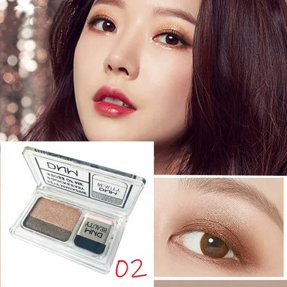 Two-color Matte Eye Shadow Double Small Box Lazy Eye Shadow  Easy to Carry Eyeshadow Tray Professional Women's Cosmetics