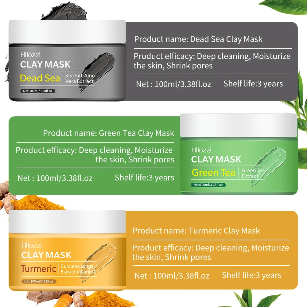 A variety of clay masks, green tea, turmeric, Dead Sea mud, whitening and hydrating, deep cleansing of pores, oil control and mo