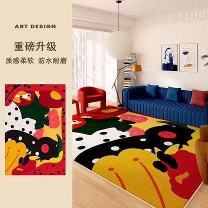 Living Room Carpet Art Irregular Color Abstract Home Bedroom Bedside Mat Easy To Care Cloakroom Coffee Table Rug Ковер Tapis 러그 - Kimlud