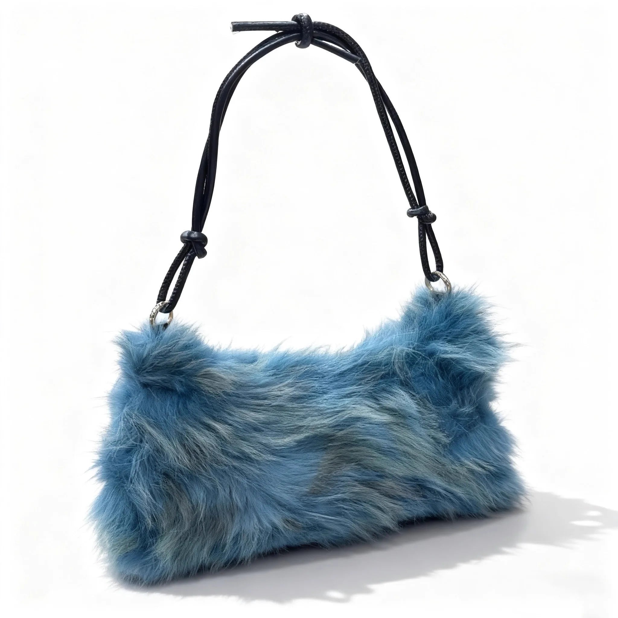 Winter Fox Fur Bag Women's  Bag Fashion  Handbag Ladies Bags Purses Women Shoulder Bag Real Silver Fox Fur Messenger Bags