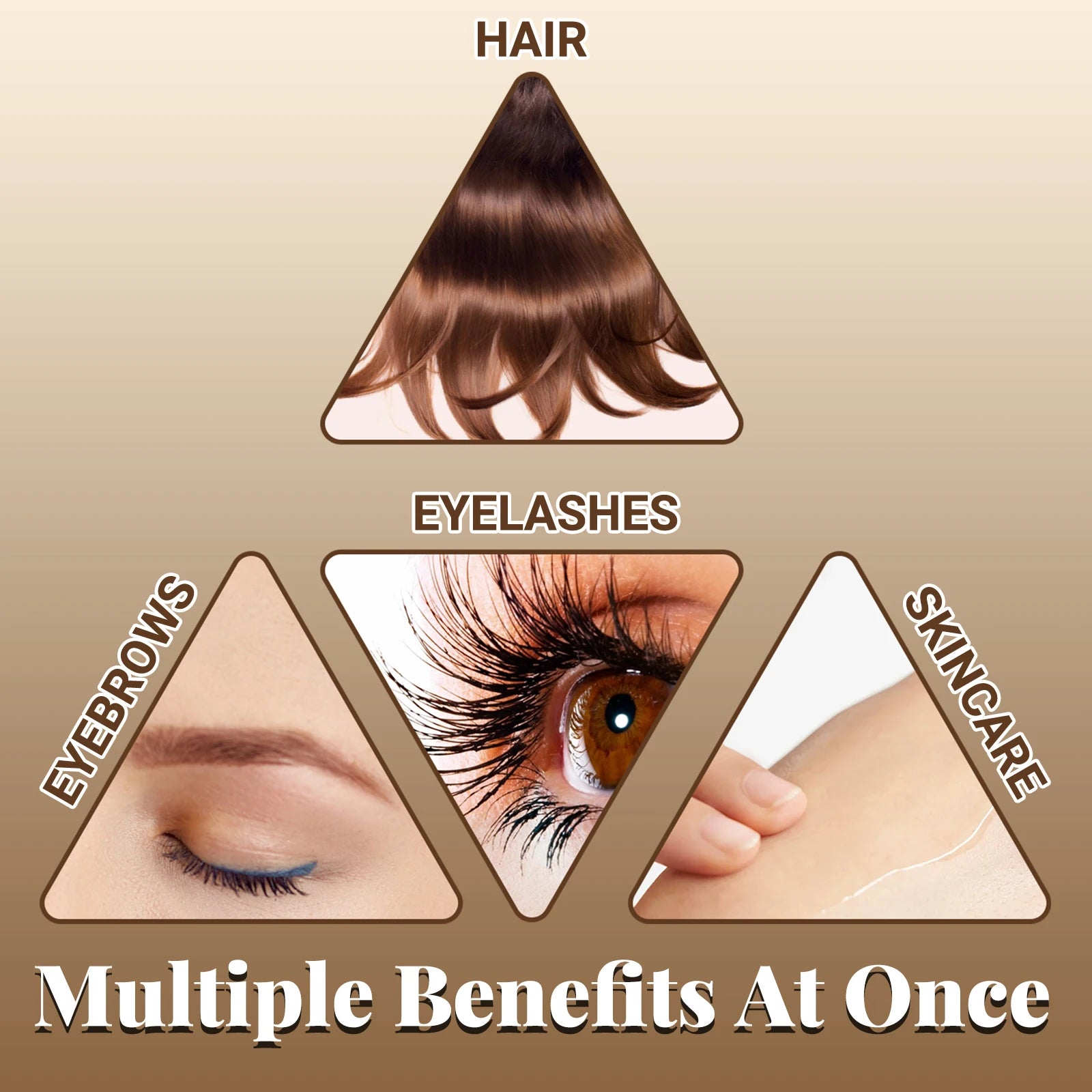 100%Pure Castor Oil - For Hair Growth, Eyelashes Eyebrows Care, Moisturizing & Strengthening Dry Damaged Hair, Repair Split Ends