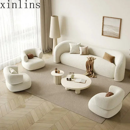 nordic living room Sofas minimalist lazy luxury europe Sofas family white salas y sofas muebles elegantes modernos Furniture - Kimlud