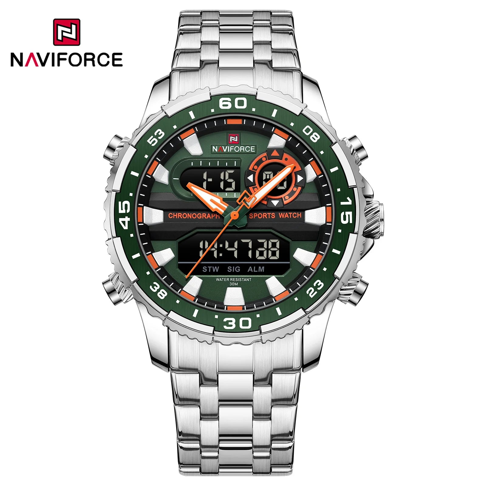 NAVIFORCE Fashion Brand Black Gold Men Watch Fashion Luxury Quartz Wrist Watches Sport Waterproof  Stainless Steel Strap NF9234