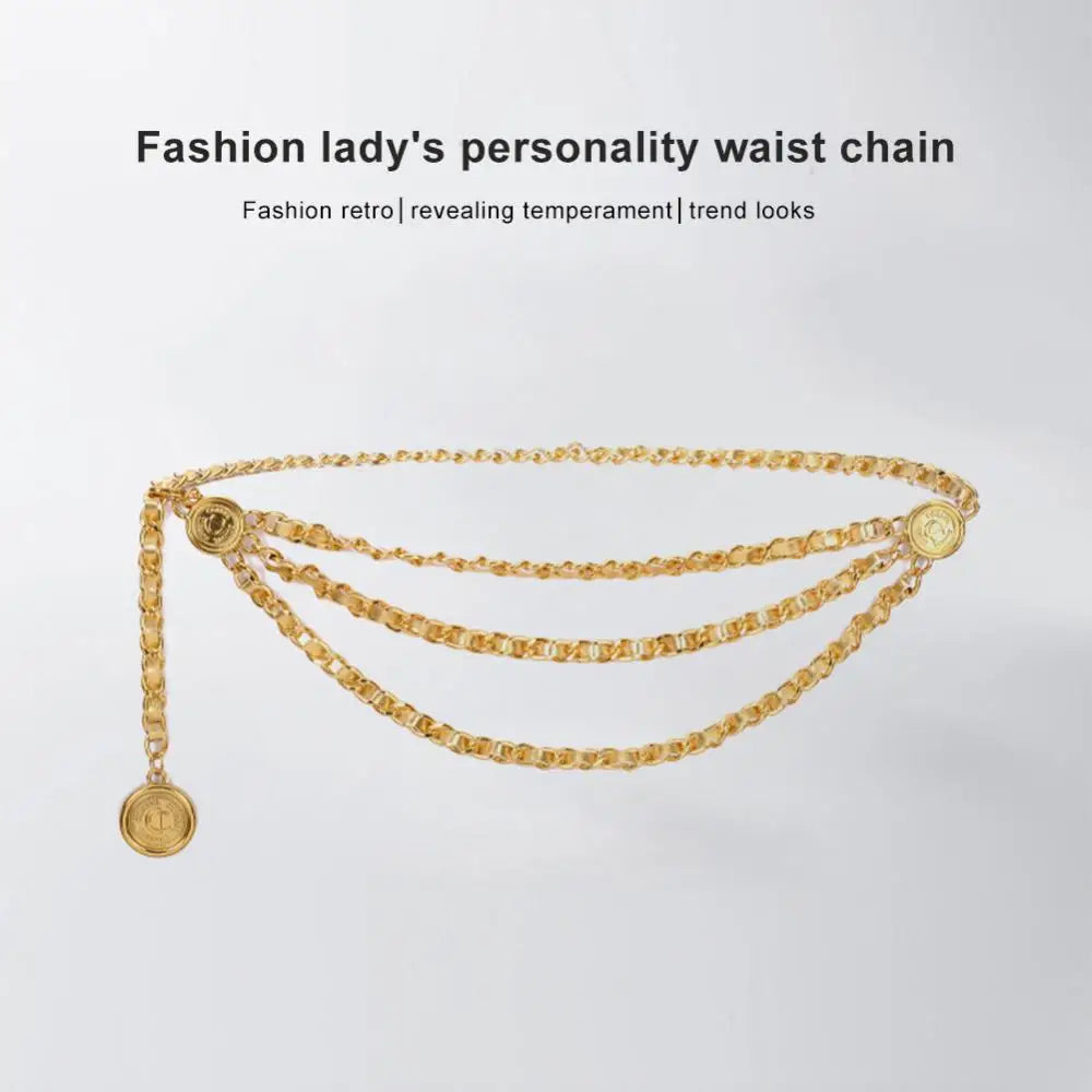 Metal Tassel Chain Waist Chain Belt For Women Temperament Retro Pendant Decoration Simple Durable Thin Belt | Kimlud Mid...