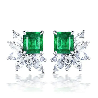 Fashionable Banquet Elegant Emerald Cubic Zirconia Earrings, High-end Inlaid Wedding Style Swaying Jewelry Accessories |...