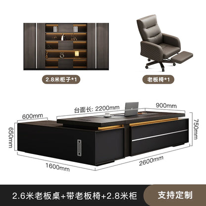 Designer Chinese Boss Table Simple Modern Chinese Reception Drawers Desks Cabinet Conference Unusual Bureau Meuble Furniture - Kimlud