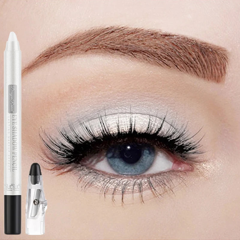 Metallic Blue Pearlescent Eyeshadow Pencil Stick Lasting Waterproof Smoky Glitter Grey White Purple Eye Shadow...