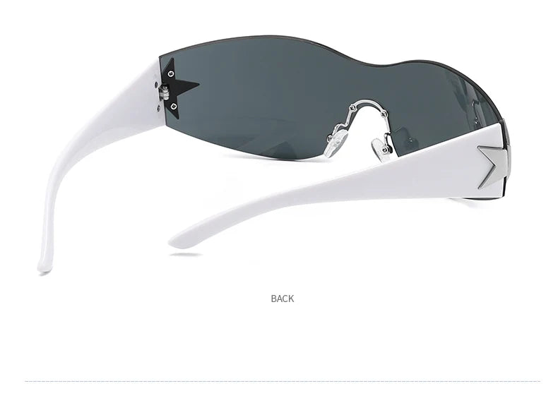 Fashion Sunglasses for Women Men Trendy Shield Wrap Around Sunglasses Oversized Fashion Frameless Sun Glasses