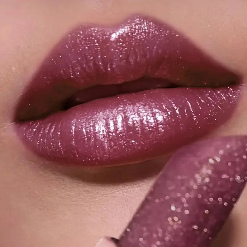 Shiny Pearl Lipstick Waterproof, Long Lasting Moisturizing Lip Color, Creates Full Plump Sexy Lips for Party Look