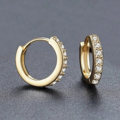 925 Sterling Silver Shining Zircon Earrings for Women Vintage Simple Round Circle Hoop Earrings Designer Party Jewelry...