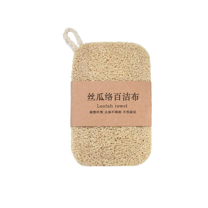 Natural Loofah Sponge Scrubber Plant Fiber Dish Washing Pad Oil Stain Remover Reusable Kitchen Cleaner with Rope Handle Cleaning