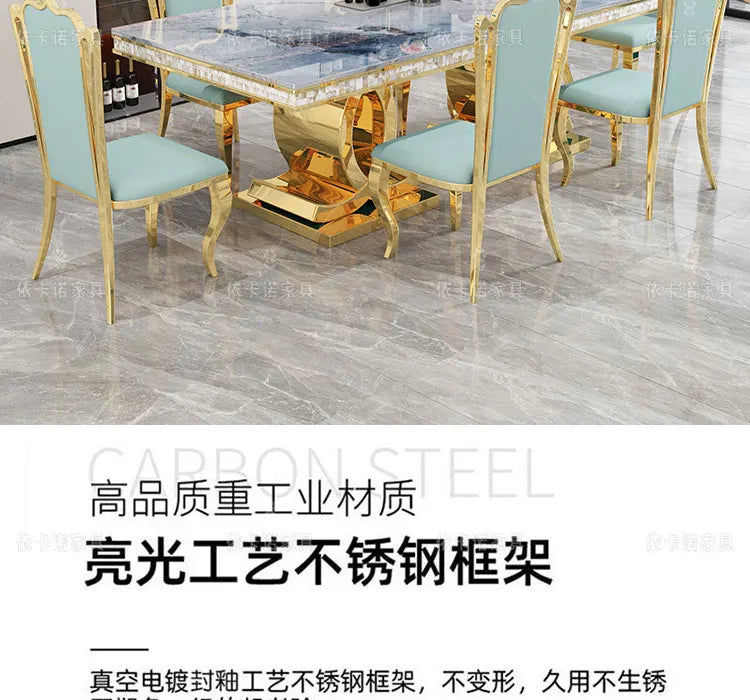 Kitchen Marble Dining Table Restaurant Side Chairs Living Room Study Dining Table Writing Office Muebles Commercial Furniture - Kimlud