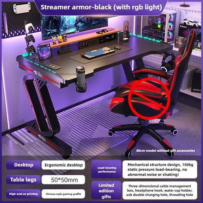 Home Double Computer Desks Internet Cafe Gaming Table Chair Nordic Office Furniture Wooden Study Desk Desktop Modern Office Desk