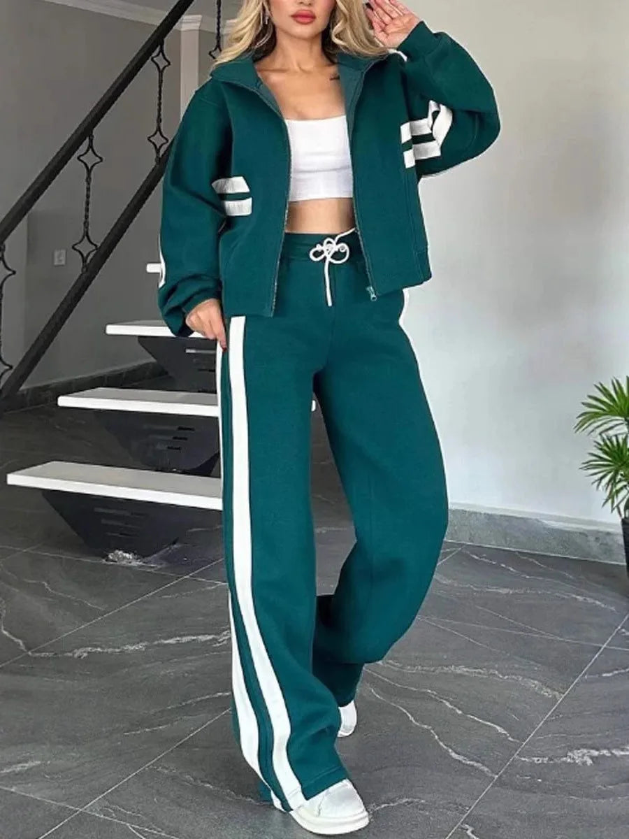 Fashion Two-piece Women's White Sports Suit Loose Sports Shirt+casual Pants Sets Sportswear Women Clothes Tracksuit Women Outfit