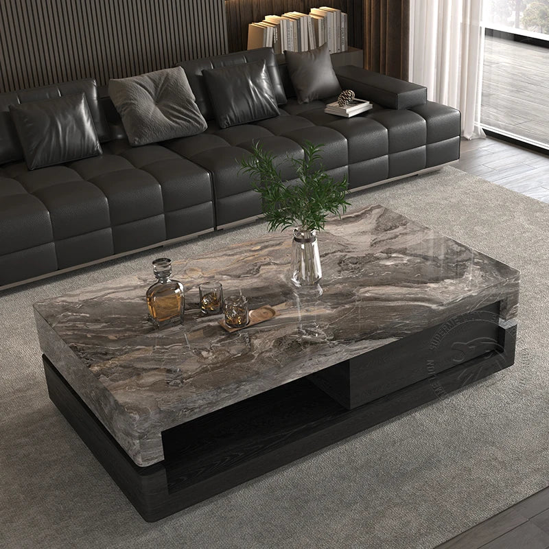 Drawers Minimalist Coffee Table Wood Modern Decoration Space Coffee Table Saving Aesthetic Mesas Bajas Postmodern Furniture