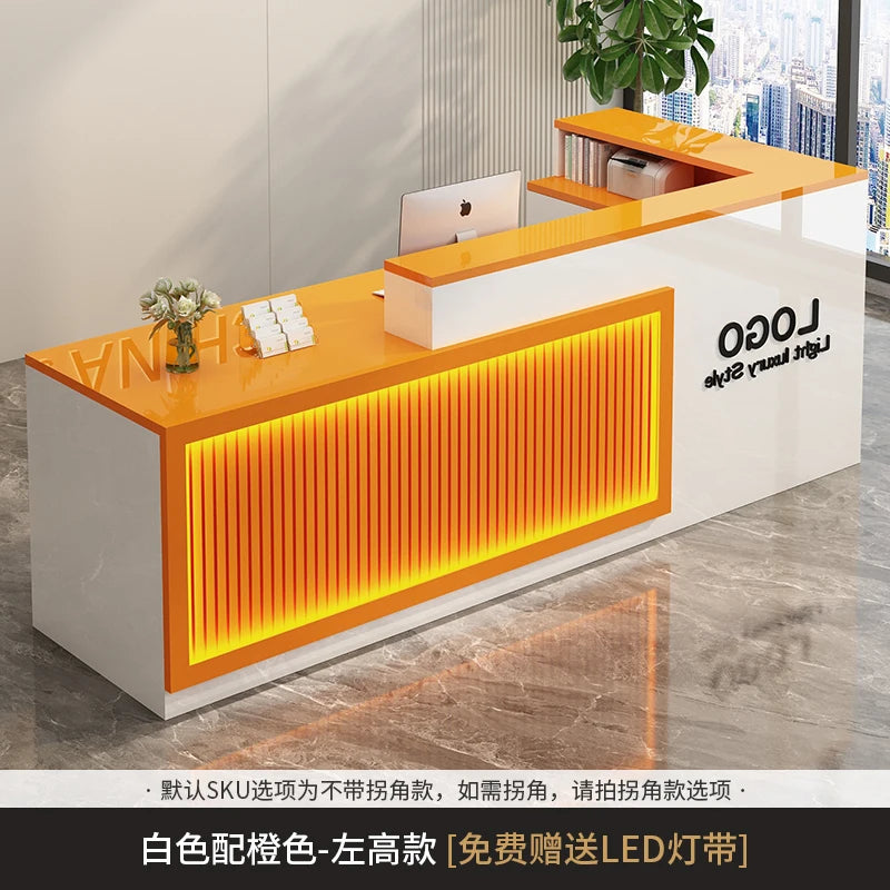 Simple Salon Luxury Reception Desk Decorations Custom Reception Desk Beauty Mostrador Recepción Commercial Office...