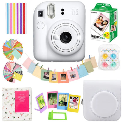 Genuine Fujifilm Instax Mini 12 Instant Camera With 20 Sheets Mini Film Paper Camera Shoulder Strap Bag Accessories Gift Suit - Kimlud