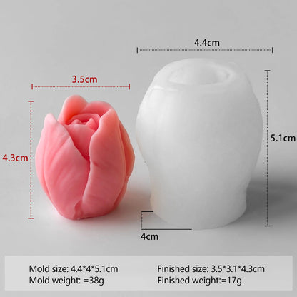 Budding Open Flowers Silicone Candle Mold Mini Flower Soap Gypsum Crafts Resin Mould DIY Chocolate Ice Cake Baking Molds